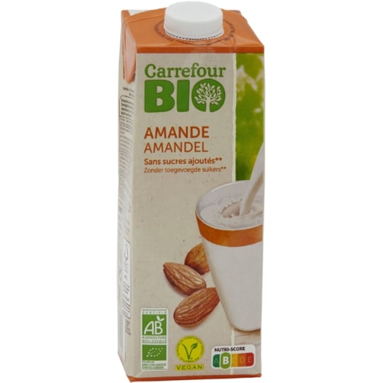 Boisson végétale amande sans sucres ajoutés Bio CARREFOUR BIO