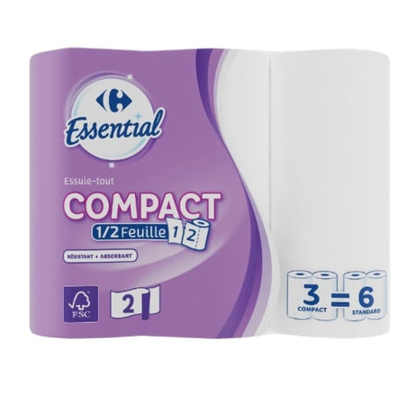 Essuie-tout Compact Blanc CARREFOUR ESSENTIAL