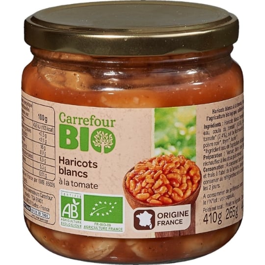 Haricots blancs à la tomate Bio CARREFOUR BIO