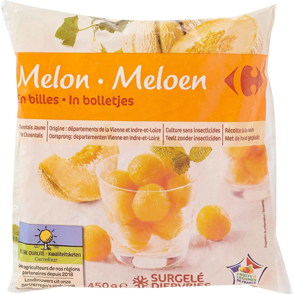 CARREFOUR Billes de Melon Surgelées 450g