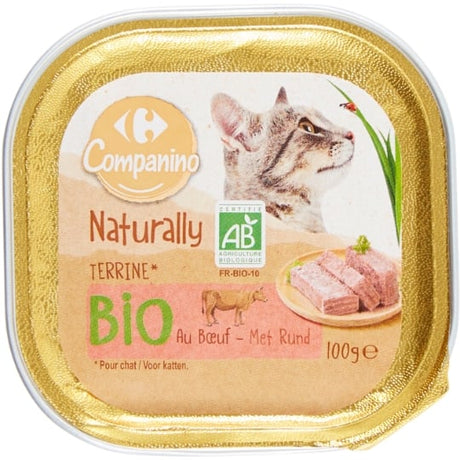 Pâtée pour chat Bio au bœuf Bio CARREFOUR BIO