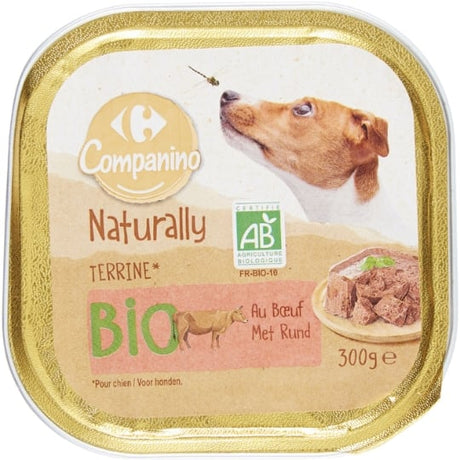 Pâtée pour chien au bœuf Bio CARREFOUR BIO