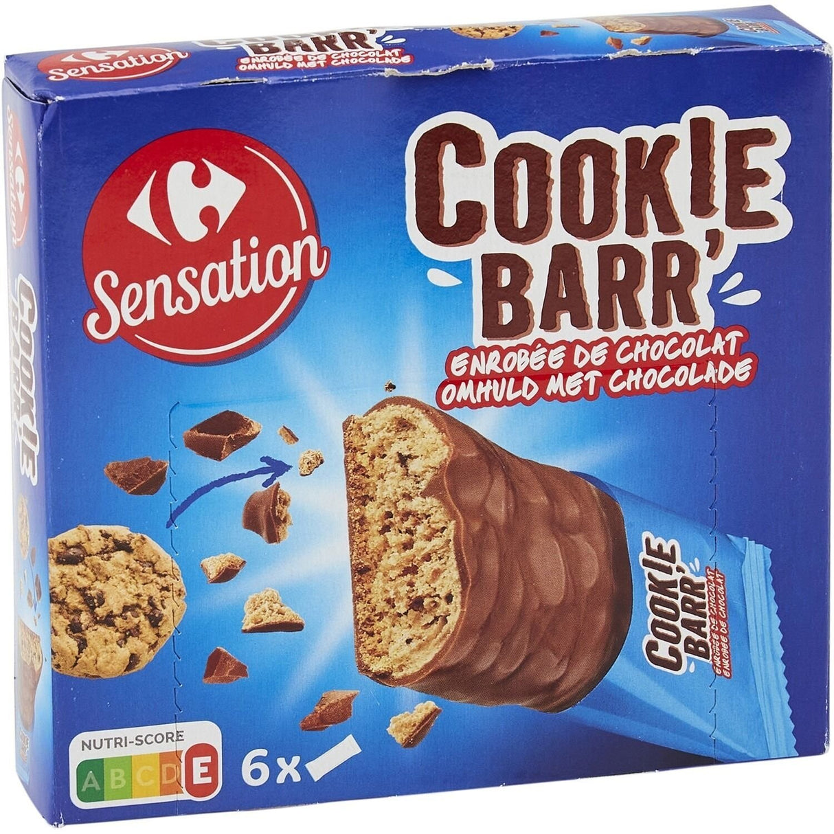 CARREFOUR Barre Cookies Extra Pépites 168g