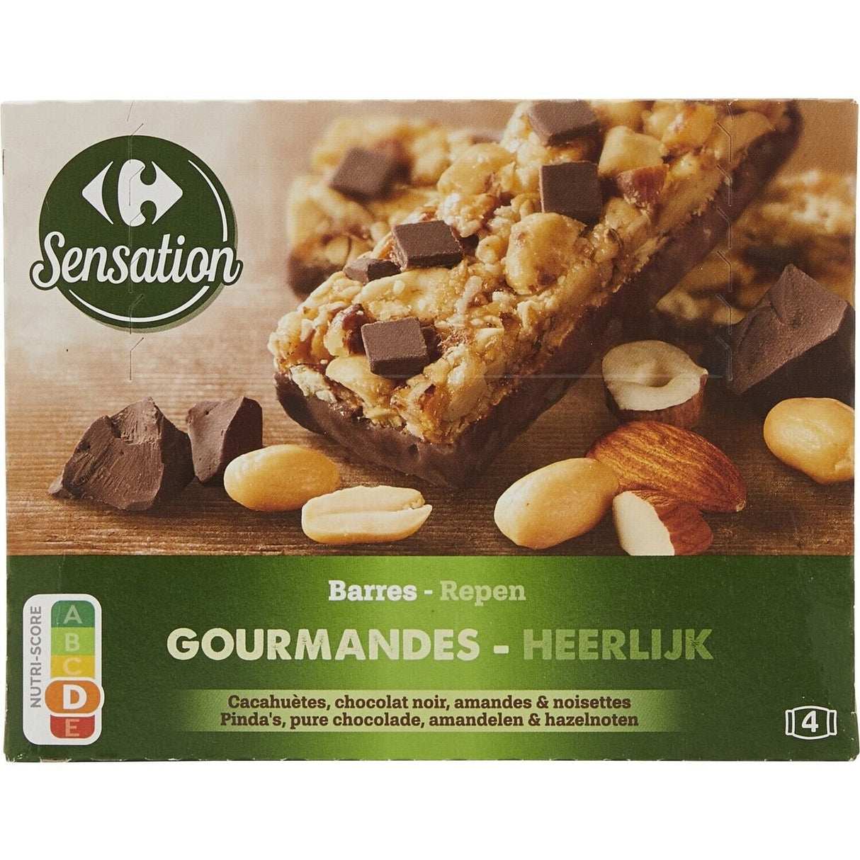 CARREFOUR Barres Gourmandes Céréales Chocolat 4x35 g