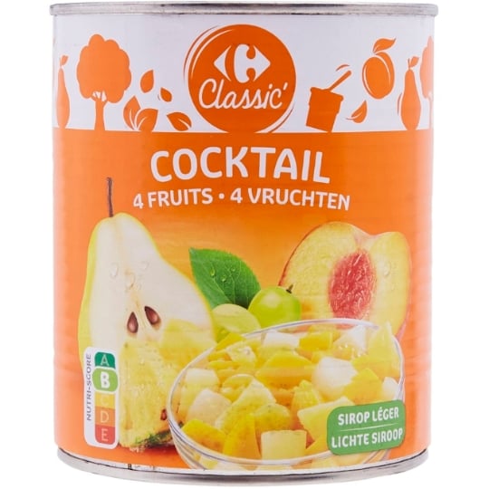 Fruit au sirop cocktail 4 fruits CARREFOUR CLASSIC