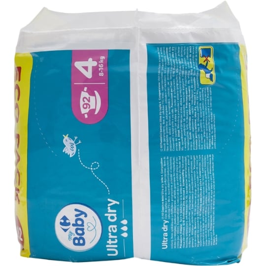 Couches Ultra Dry T4 : 8-16 kg CARREFOUR BABY