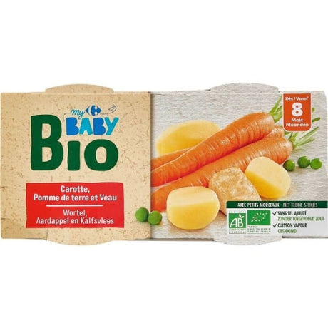 Plat bébé bio dès 8 mois légumes et veau CARREFOUR BABY