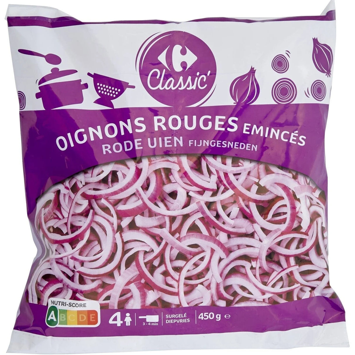 CARREFOUR Oignon Rouge Émincé Surgelé 450 g