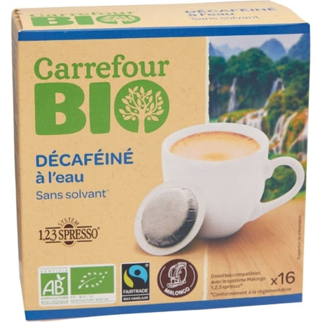 Café dosettes Compatibles Malongo décaféiné CARREFOUR BIO