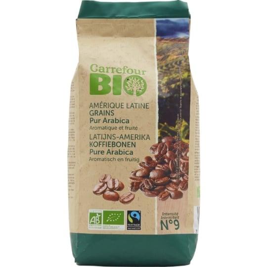 Café grains pur arabica Amérique Latine Bio CARREFOUR BIO