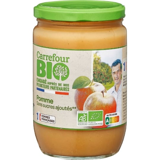 Compote purée de pommes s/sucres ajoutés Bio CARREFOUR BIO