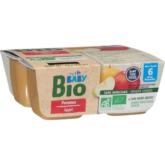 Desserts bébé pommes dès 6 mois Bio CARREFOUR BABY