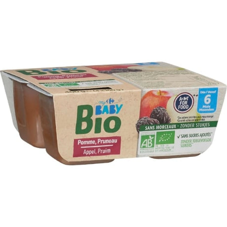 Desserts bébé pomme pruneau dès 6 mois Bio CARREFOUR BABY