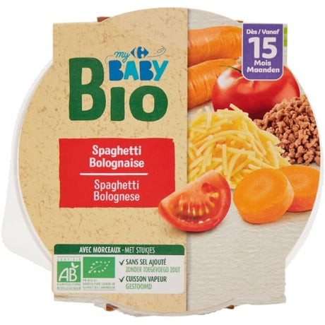 Plat bébé dès 15 mois spaghetti bolo CARREFOUR BABY