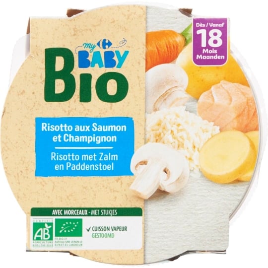 Plat bébé saumon champignon dès 18 mois Bio CARREFOUR BABY