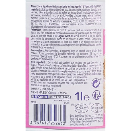 Lait bébé Liquide croissance 3 de 1 à 3 ans CARREFOUR CLASSIC