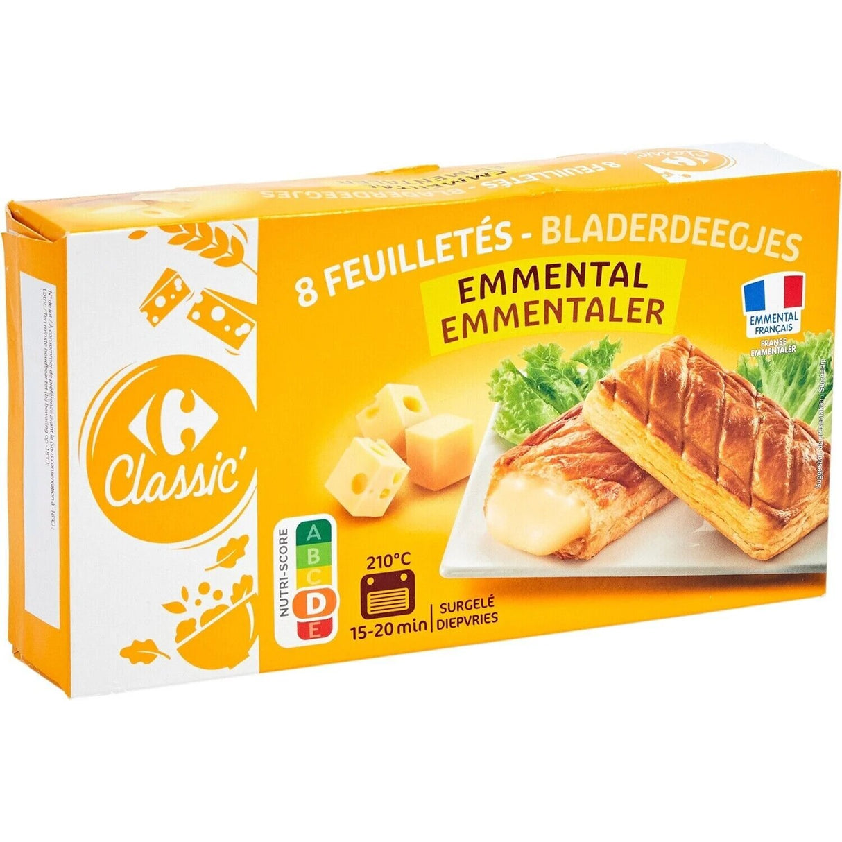 CARREFOUR CLASSIC Friands Emmental-Jambon Surgelés 8 x 65 g