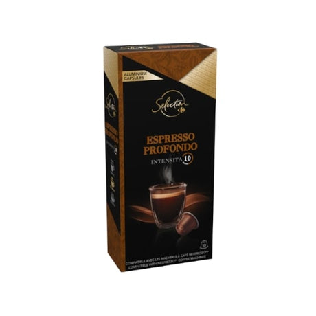 Café capsules Compatibles Nespresso espresso profondo intensitén°10 CARREFOUR SELECTION