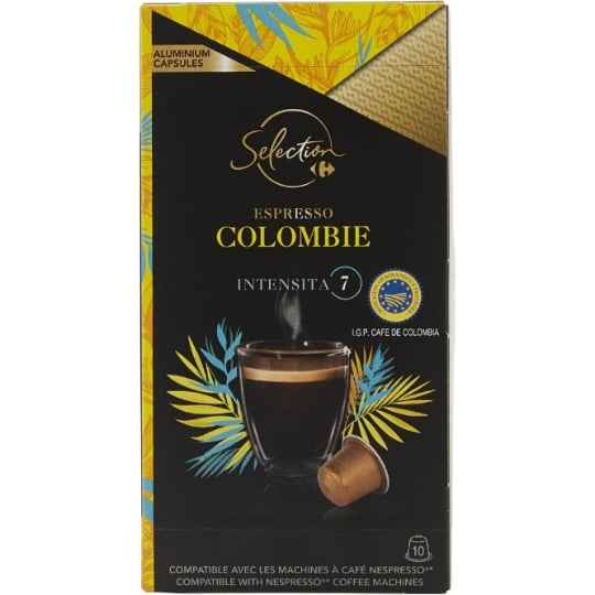 Café capsules Espresso Colombie IGP CARREFOUR SELECTION