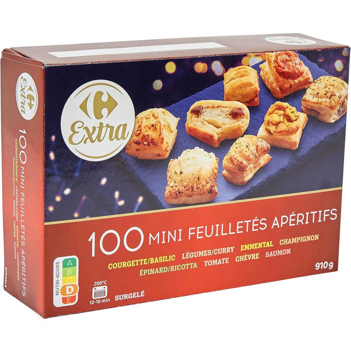 CARREFOUR Mini Feuilletés Apéritifs Assortis Pack de 32 352 g