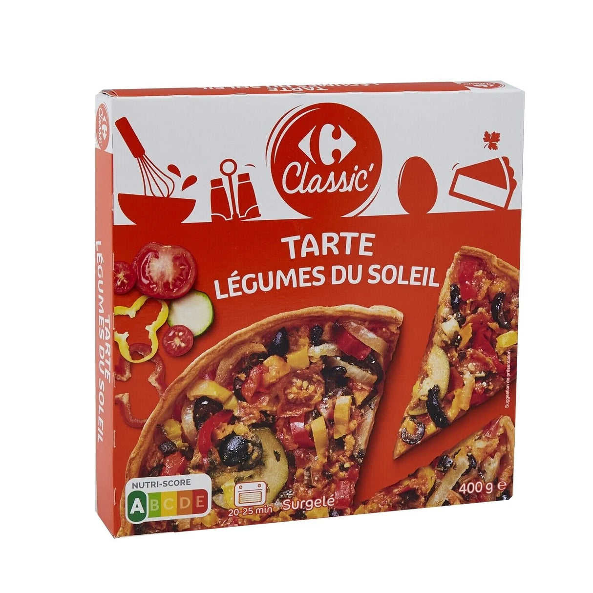 CARREFOUR CLASSIC Tarte aux Légumes du Soleil Surgelée 400 g