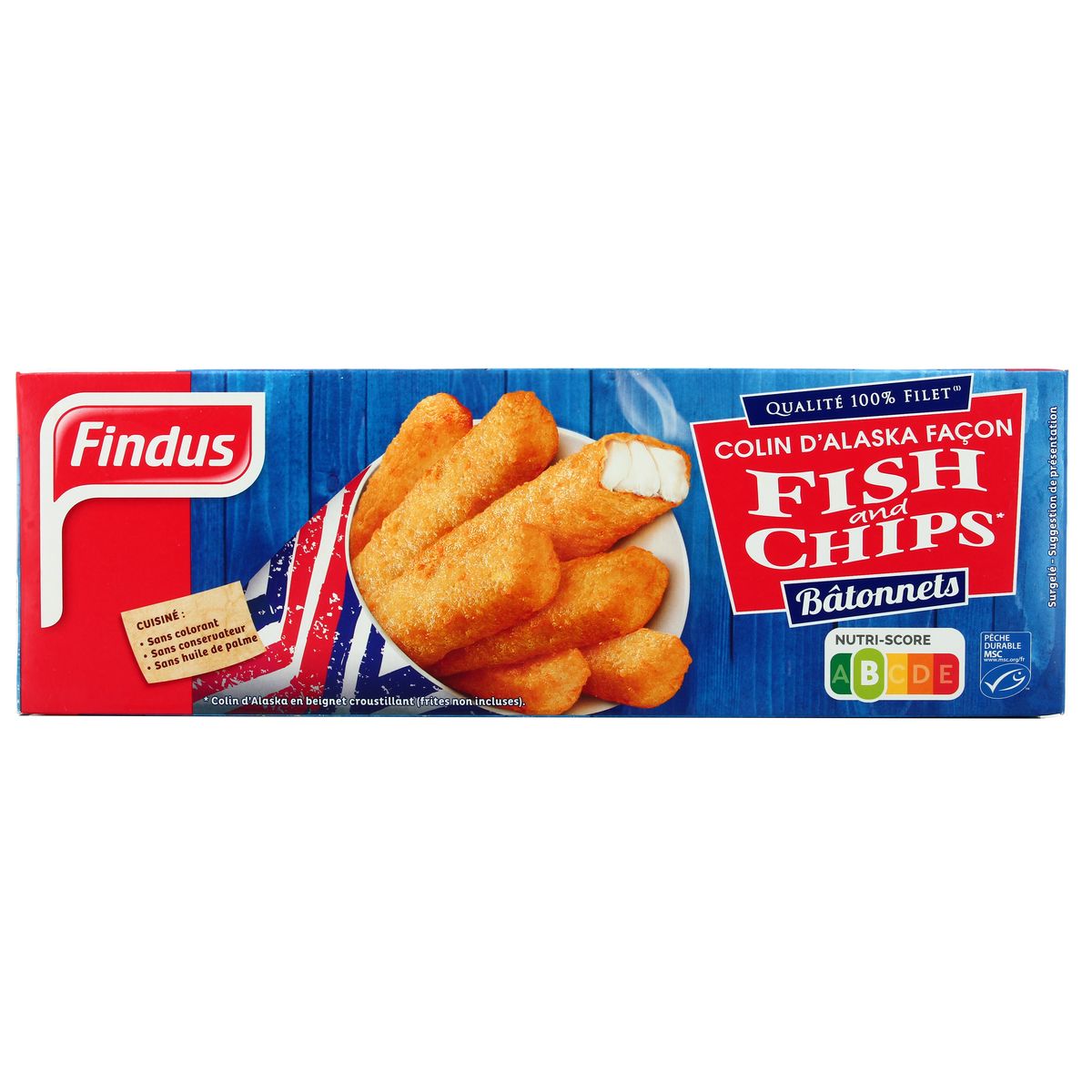 FINDUS Bâtonnets Façon Fish & Chips Lot de 13