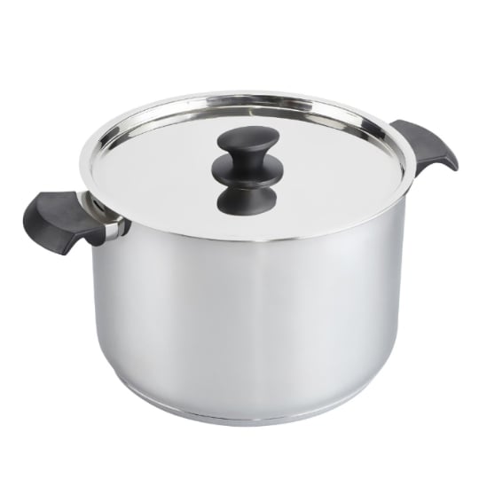 Cocotte gris 2 étoiles anti-adhérent en inox 28 cm CARREFOUR HOME