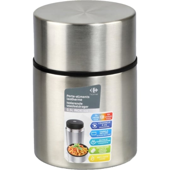 Porte-aliments isotherme 0,5l inox CARREFOUR HOME