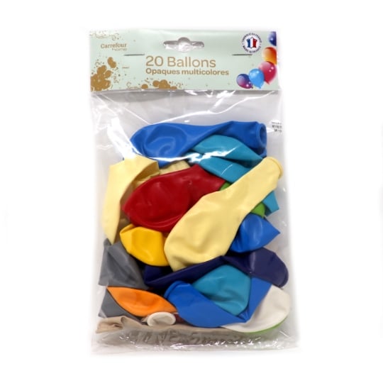 Ballon multicolore en latex - opaque - x20 CARREFOUR