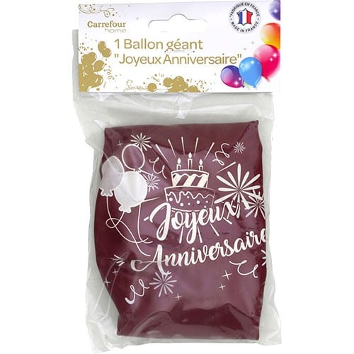 CARREFOUR Ballon Géant Joyeux Anniversaire 90cm