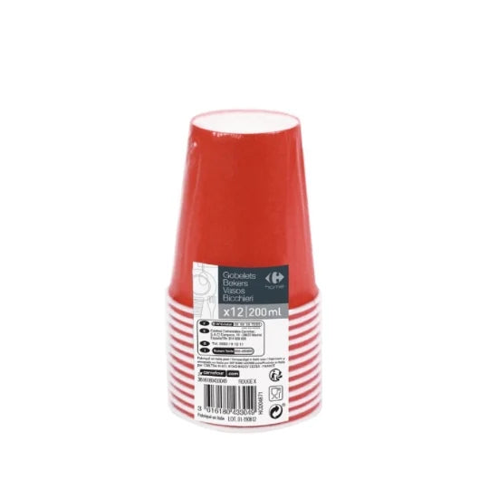 CARREFOUR HOME Gobelets Carton Rouge 45 cl