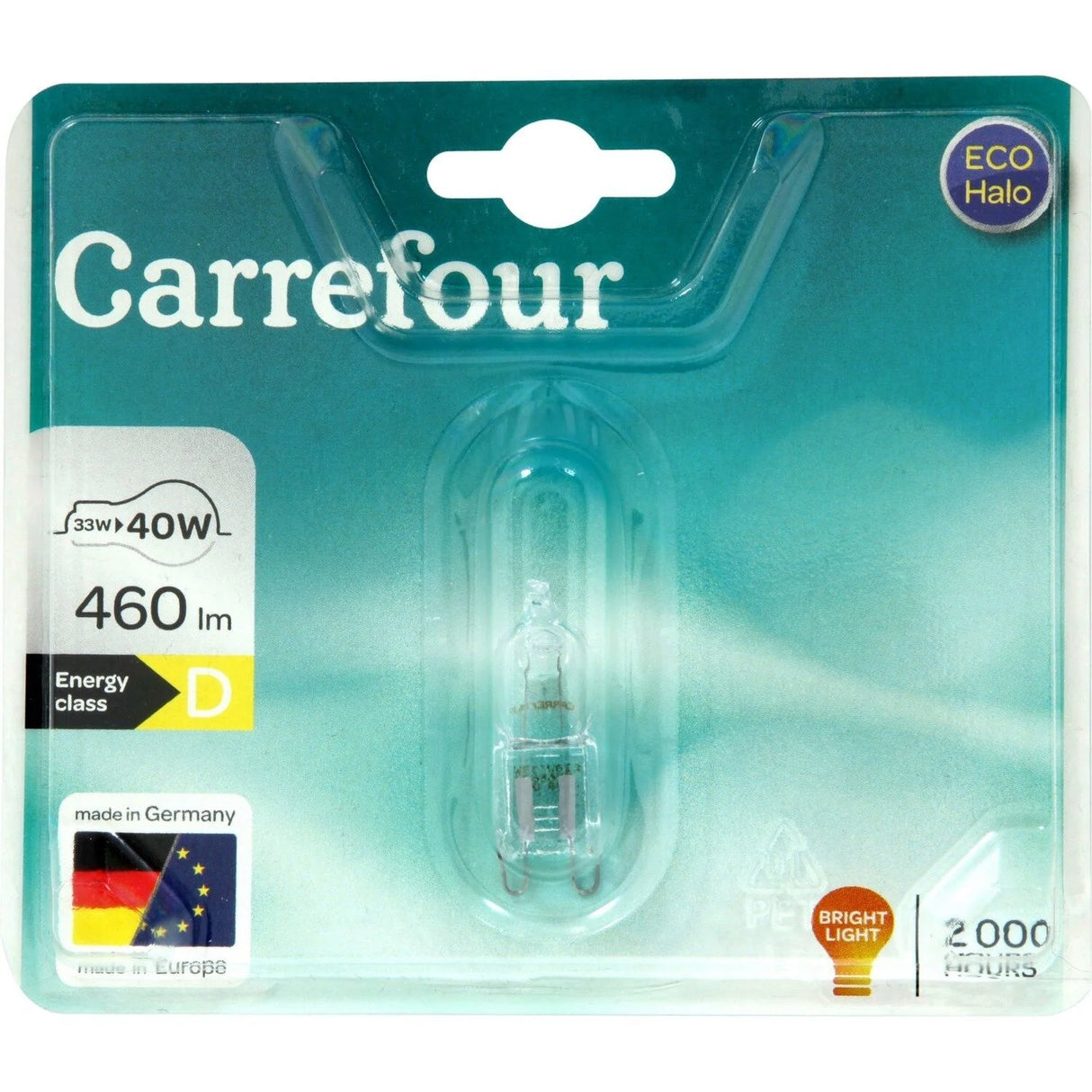 CARREFOUR Capsule Halogène G9 42W 2800K Lot de 2