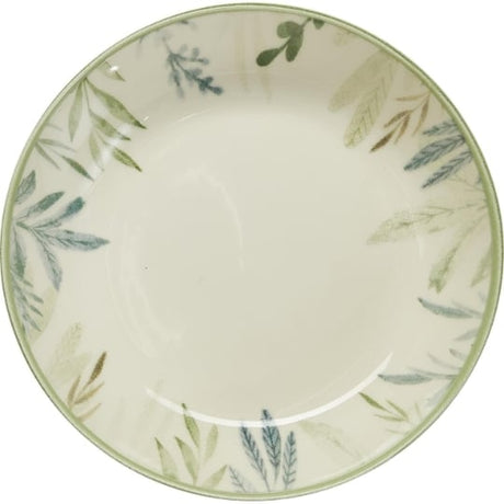 Assiette creuse 22 cm motif feuillage vert CARREFOUR