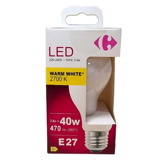 Ampoule LED Standard 40W E27 WW CARREFOUR