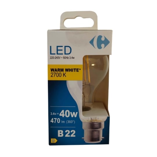 Ampoule LED Fil standard - 40W - B22 CARREFOUR