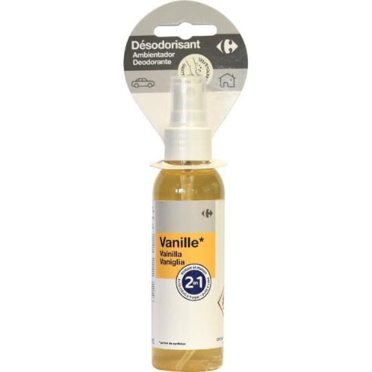 Spray désodorisant 2 en 1 - Pafrum vanille 60 ml CARREFOUR