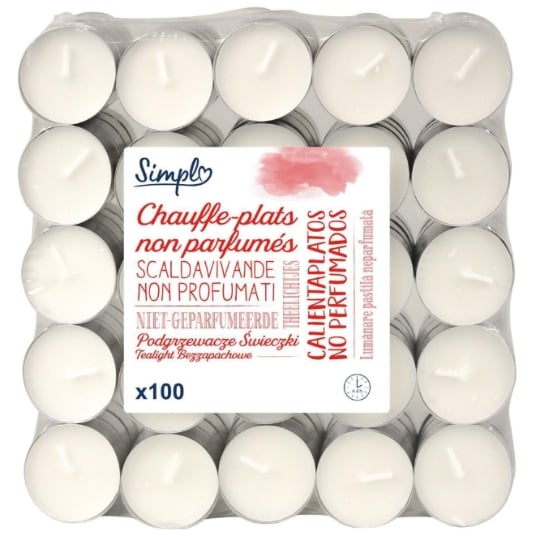 Bougie chauffe-plats non parfumés x100 SIMPL