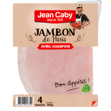 CABY Jambon de Paris Cuit 4 Tranches 160g