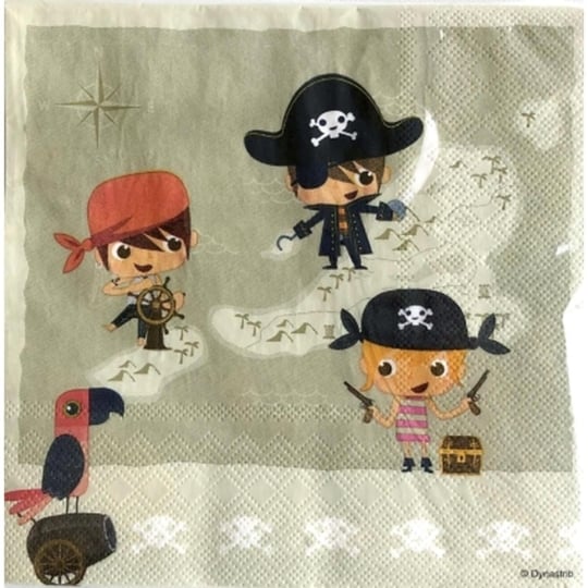 Serviette pirate carte au trésor