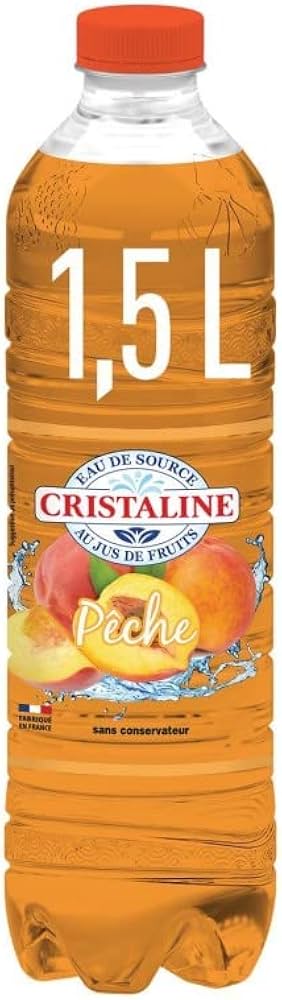 CRISTALINE Eau de Source Aromatisée Pêche 1,5 L