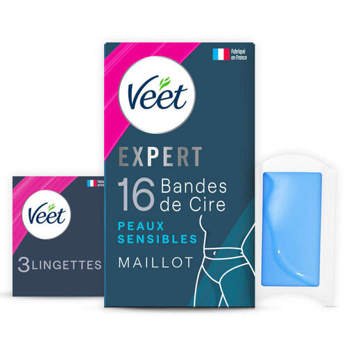 VEET Bandes de Cire Froide Peaux Sensibles x16