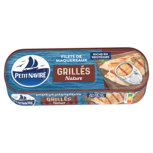 PETIT NAVIRE Filets de Maquereaux Grillés Nature Riche en Protéines 110g