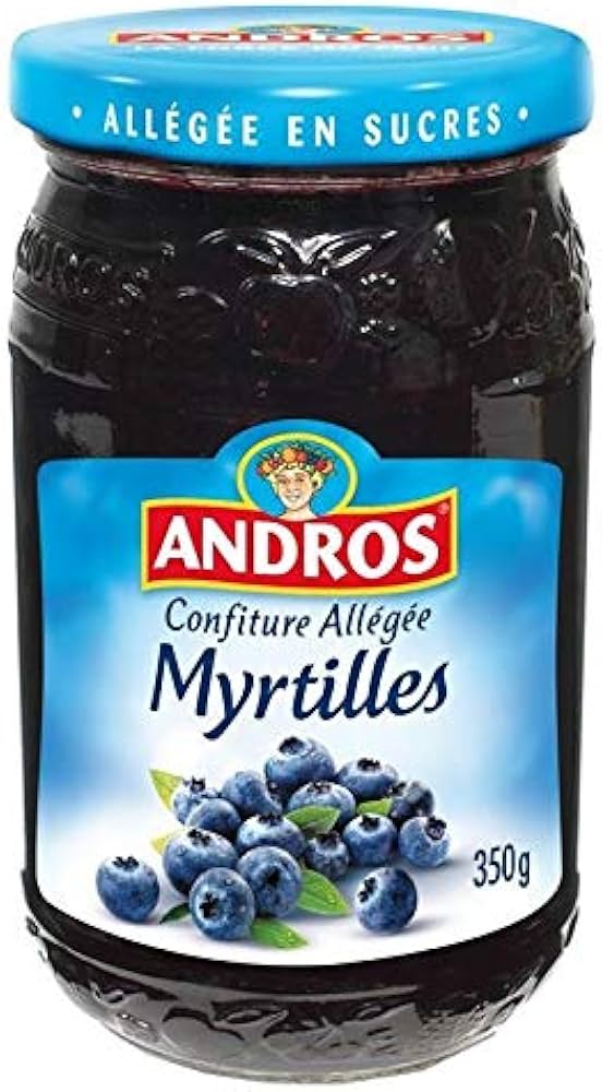 ANDROS Confiture Myrtilles -30% Sucres 350g