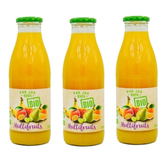 Lot 3x Pur Jus Multifruits Bio - Bouteille 75cl