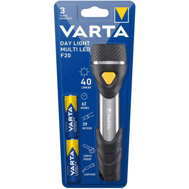 VARTA Day Light Torche Multi LED avec 2 Piles AA