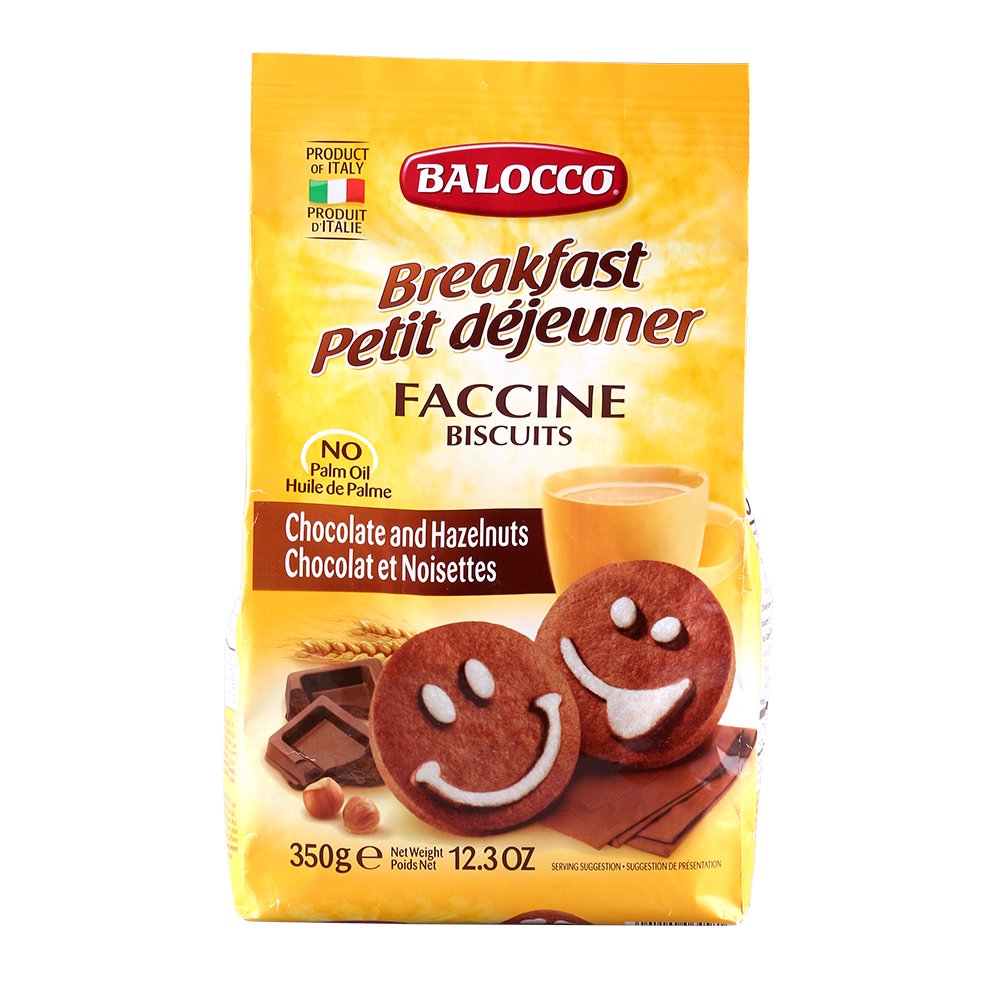 BALOCCO Biscuits Petit Déjeuner Faccine Chocolat & Noisettes 350 g