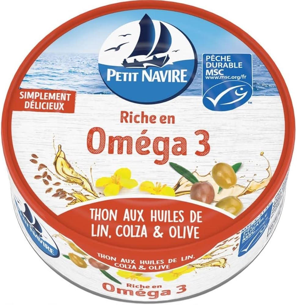 PETIT NAVIRE Thon aux Huiles de Lin, Colza et Olive 120g