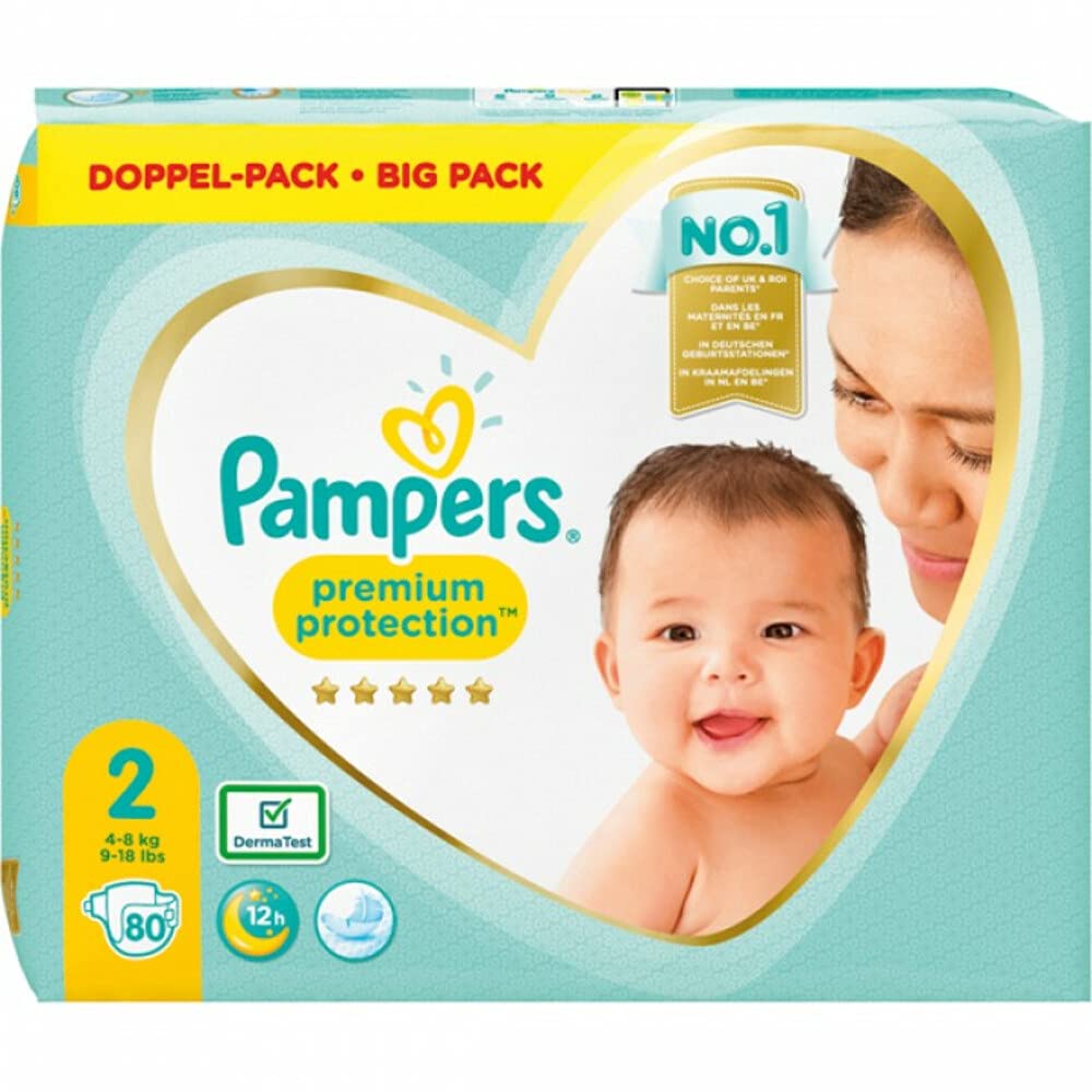 PAMPERS Premium Protection Taille 2 3-8kg Pack de 80