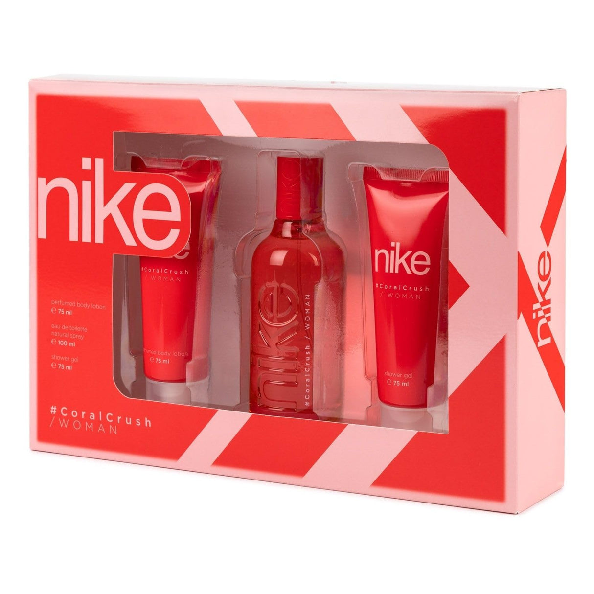 NIKE Coral Crush Coffret Femme EDT 100ml + Gel Douche 75ml + Lait Corps 75ml