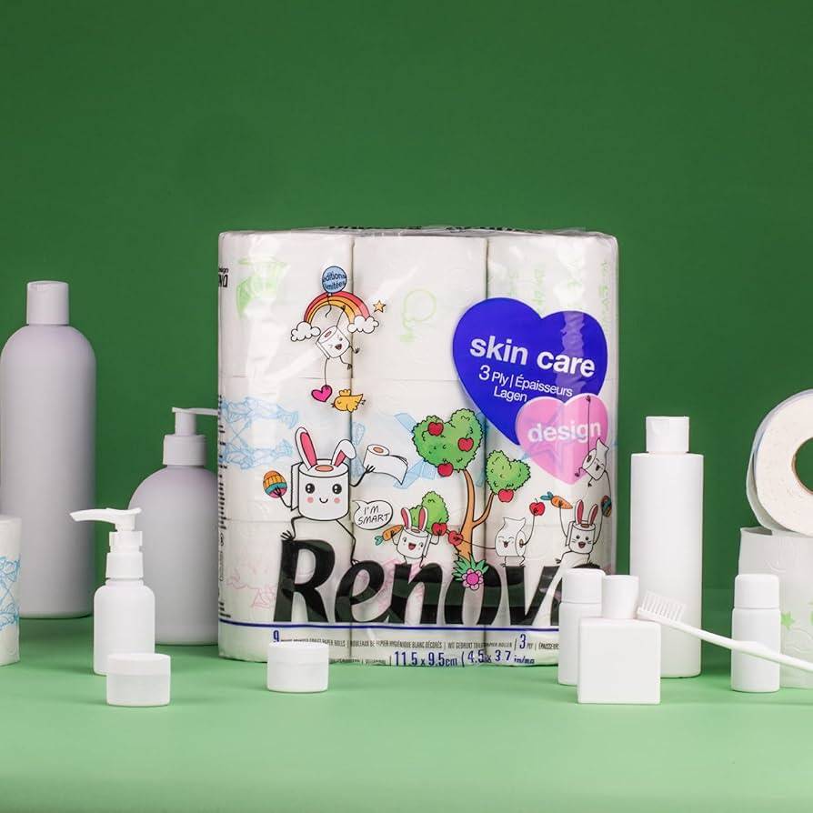 RENOVA Papier Hygiénique Design Spring 4 Rouleaux 3 Plis